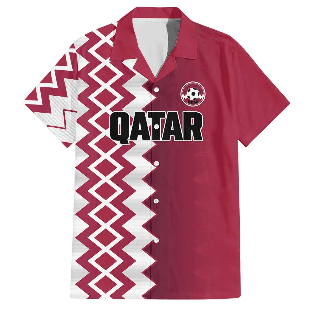 Custom Qatar Football Hawaiian Shirt Maroon One Go Champion - Wonder Print Shop