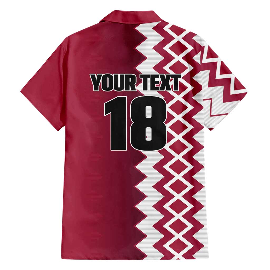 Custom Qatar Football Hawaiian Shirt Maroon One Go Champion - Wonder Print Shop