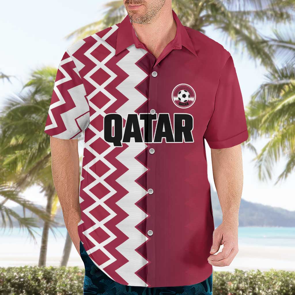 Custom Qatar Football Hawaiian Shirt Maroon One Go Champion - Wonder Print Shop