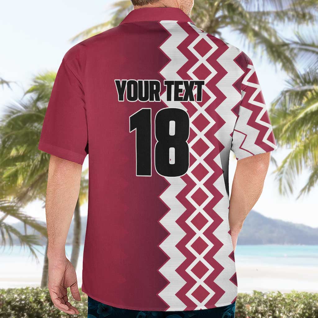 Custom Qatar Football Hawaiian Shirt Maroon One Go Champion - Wonder Print Shop