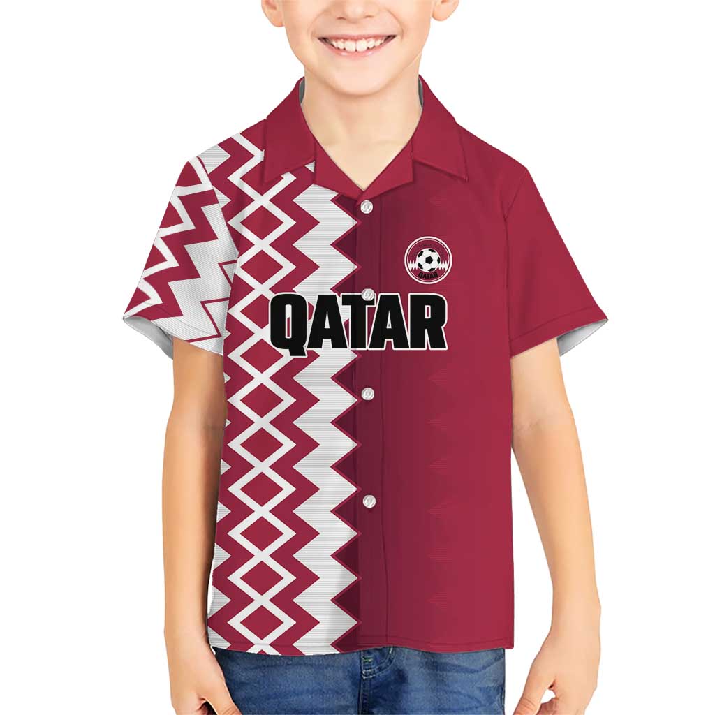 Custom Qatar Football Hawaiian Shirt Maroon One Go Champion - Wonder Print Shop