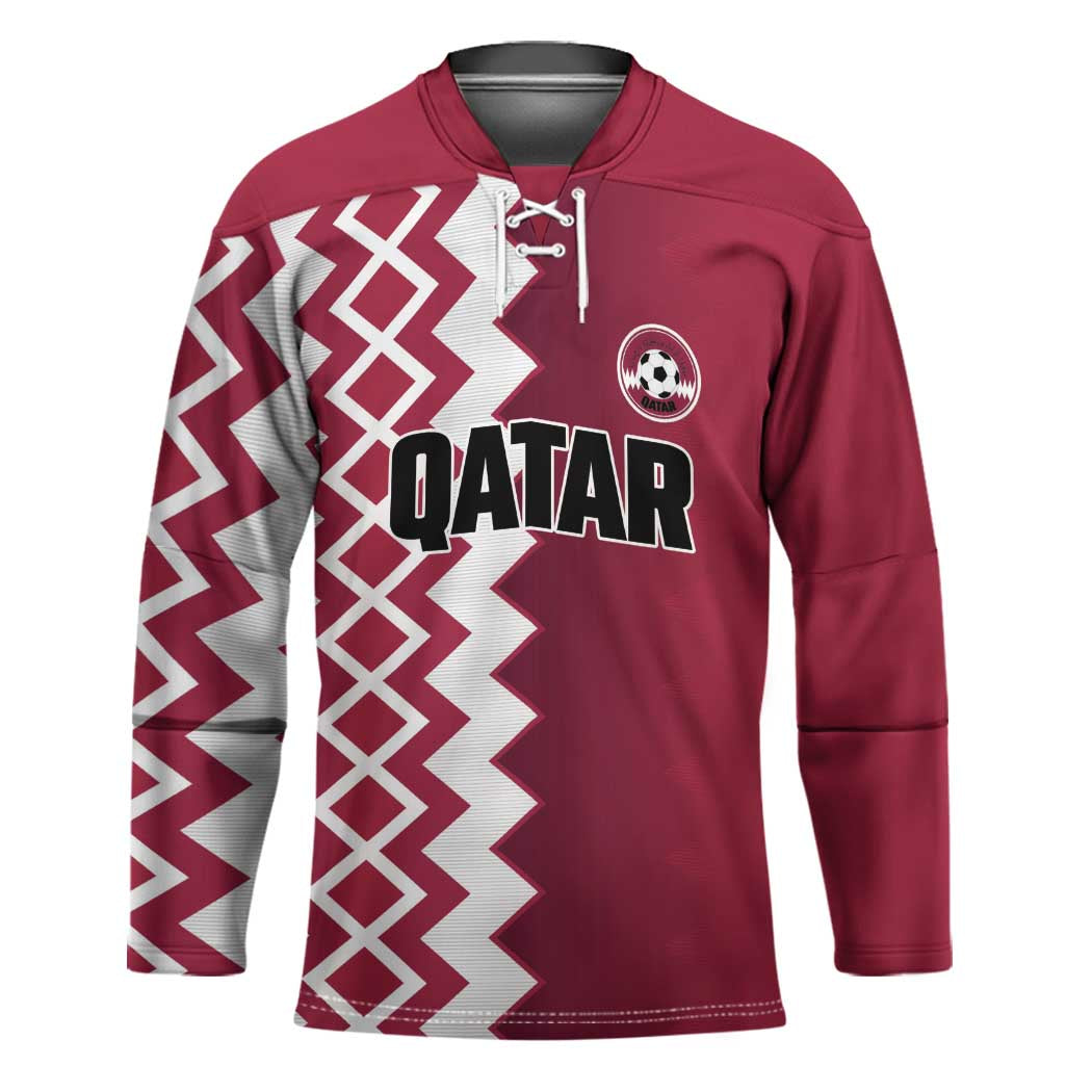 Custom Qatar Football Hockey Jersey Maroon One Go Champion - Wonder Print Shop