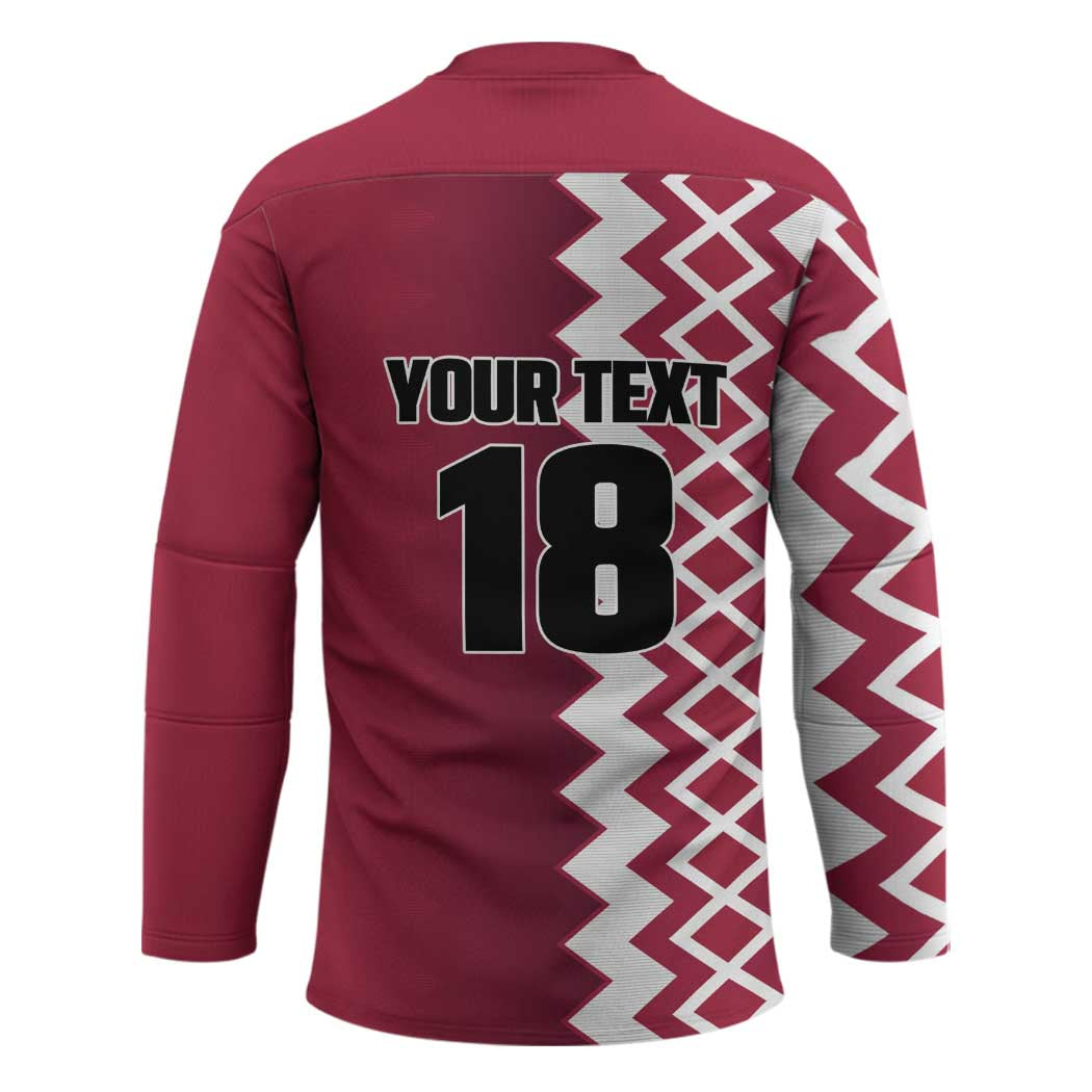 Custom Qatar Football Hockey Jersey Maroon One Go Champion - Wonder Print Shop