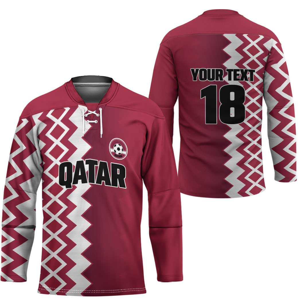 Custom Qatar Football Hockey Jersey Maroon One Go Champion - Wonder Print Shop