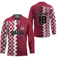 Custom Qatar Football Hockey Jersey Maroon One Go Champion - Wonder Print Shop