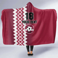 Custom Qatar Football Hooded Blanket Maroon One Go Champion - Wonder Print Shop
