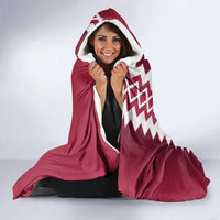 Custom Qatar Football Hooded Blanket Maroon One Go Champion - Wonder Print Shop