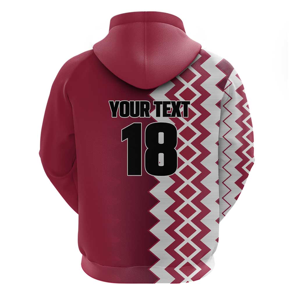 Custom Qatar Football Hoodie Maroon One Go Champion - Wonder Print Shop