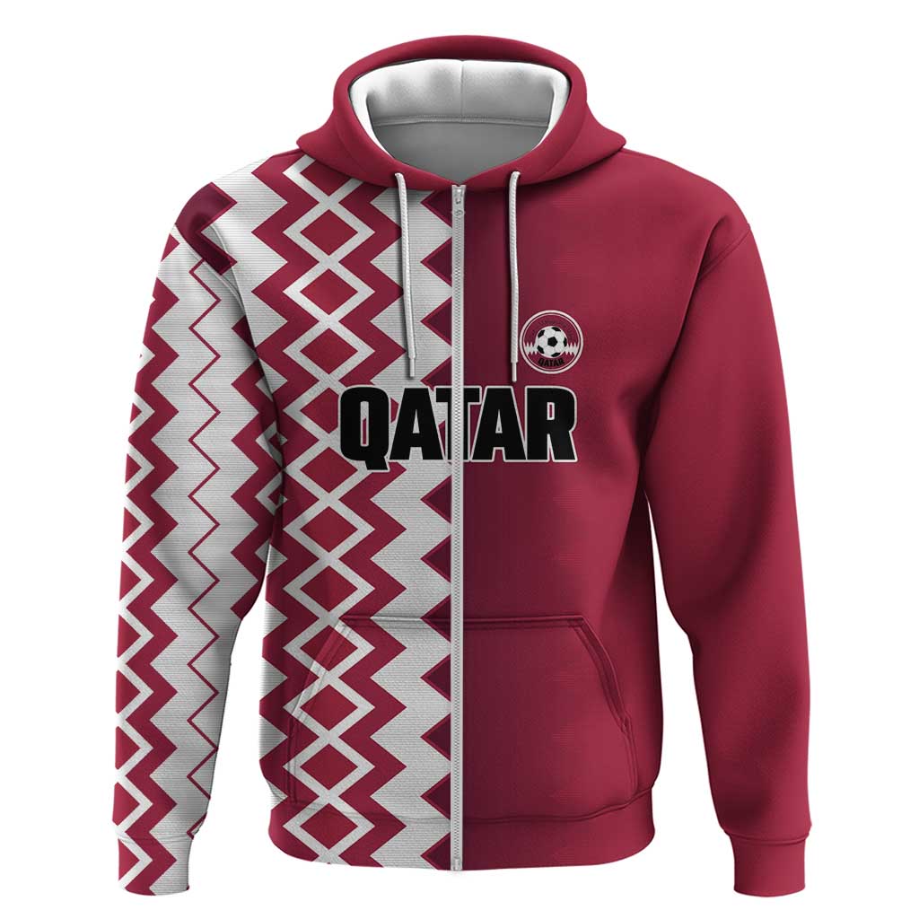 Custom Qatar Football Hoodie Maroon One Go Champion - Wonder Print Shop