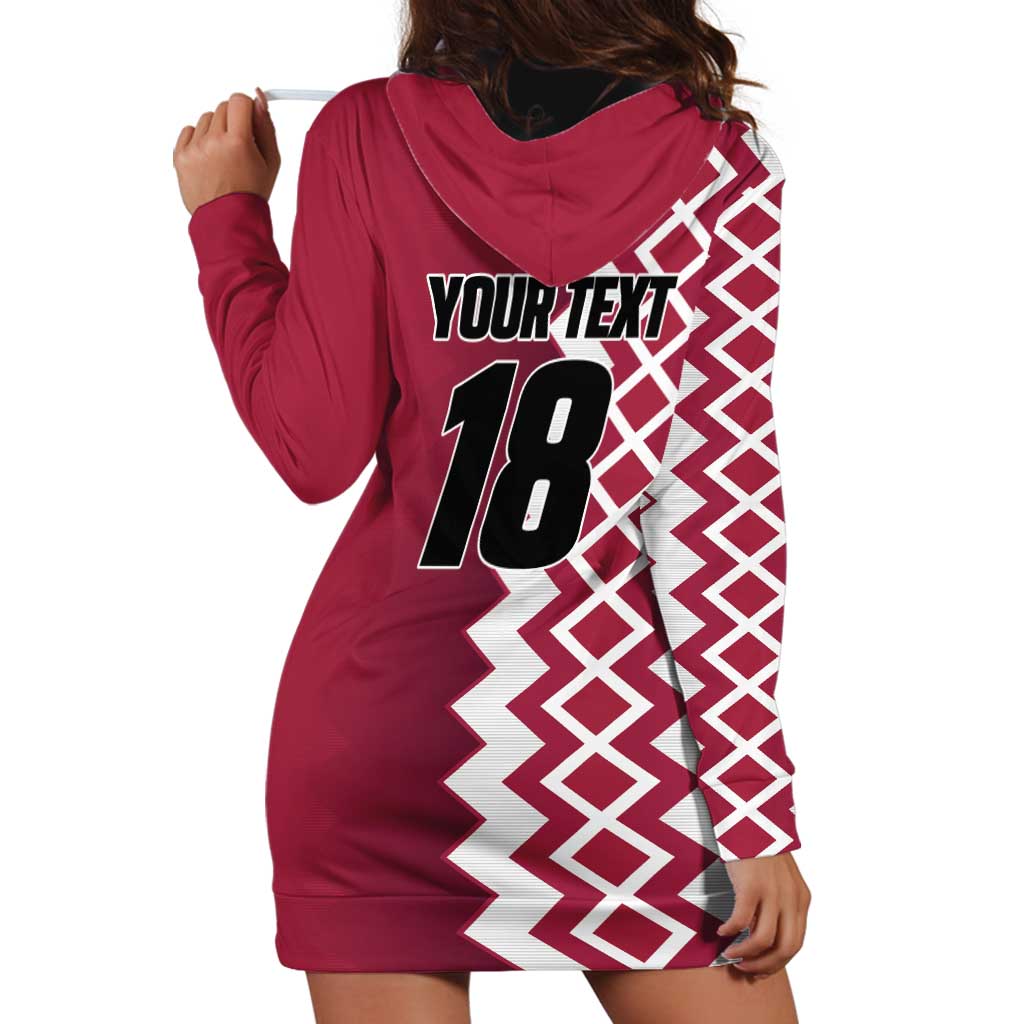 Custom Qatar Football Hoodie Dress Maroon One Go Champion - Wonder Print Shop