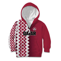 Custom Qatar Football Kid Hoodie Maroon One Go Champion - Wonder Print Shop
