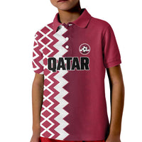 Custom Qatar Football Kid Polo Shirt Maroon One Go Champion - Wonder Print Shop