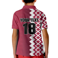 Custom Qatar Football Kid Polo Shirt Maroon One Go Champion - Wonder Print Shop
