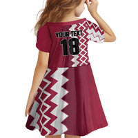 Custom Qatar Football Kid Short Sleeve Dress Maroon One Go Champion - Wonder Print Shop