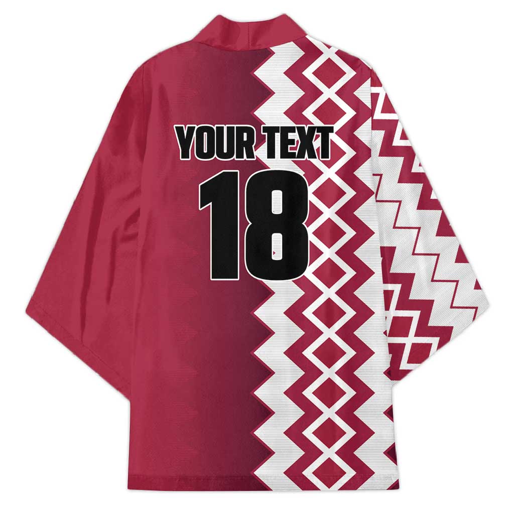 Custom Qatar Football Kimono Maroon One Go Champion - Wonder Print Shop