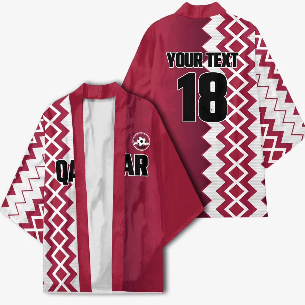 Custom Qatar Football Kimono Maroon One Go Champion - Wonder Print Shop