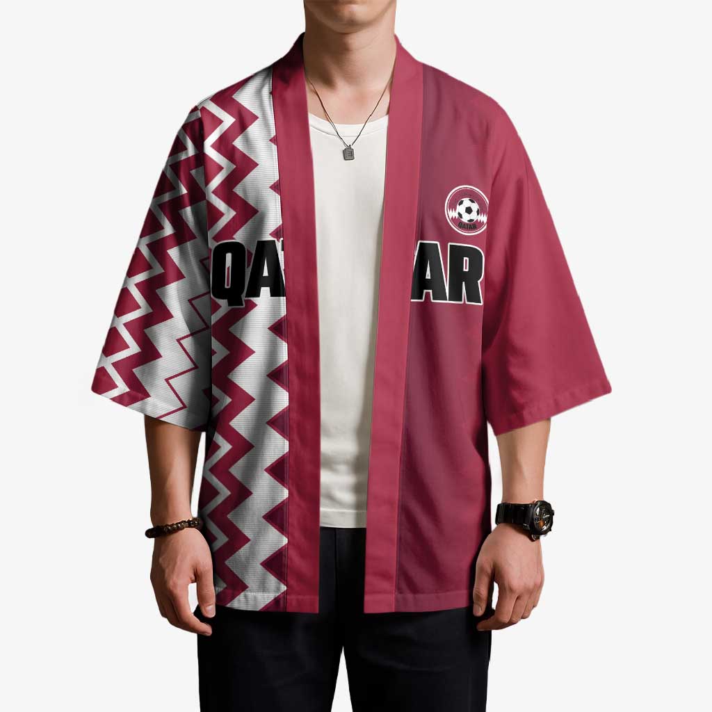 Custom Qatar Football Kimono Maroon One Go Champion - Wonder Print Shop