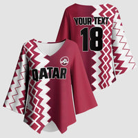 Custom Qatar Football Kimono Sleeve Blouse Maroon One Go Champion - Wonder Print Shop