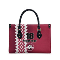 Custom Qatar Football Leather Bag Maroon One Go Champion - Wonder Print Shop