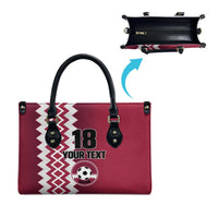 Custom Qatar Football Leather Bag Maroon One Go Champion - Wonder Print Shop