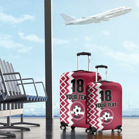 Custom Qatar Football Luggage Cover Maroon One Go Champion - Wonder Print Shop