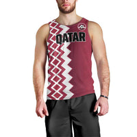 Custom Qatar Football Men Tank Top Maroon One Go Champion - Wonder Print Shop