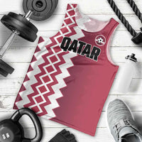 Custom Qatar Football Men Tank Top Maroon One Go Champion - Wonder Print Shop