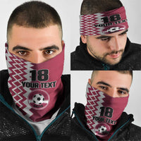 Custom Qatar Football Neck Gaiter Maroon One Go Champion - Wonder Print Shop