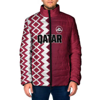 Custom Qatar Football Padded Jacket Maroon One Go Champion - Wonder Print Shop