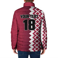 Custom Qatar Football Padded Jacket Maroon One Go Champion - Wonder Print Shop