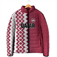 Custom Qatar Football Padded Jacket Maroon One Go Champion - Wonder Print Shop