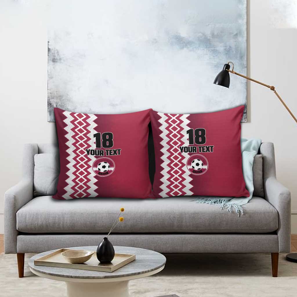 Custom Qatar Football Pillow Cover Maroon One Go Champion - Wonder Print Shop