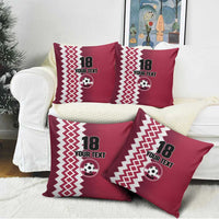Custom Qatar Football Pillow Cover Maroon One Go Champion - Wonder Print Shop