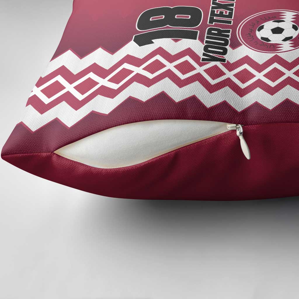 Custom Qatar Football Pillow Cover Maroon One Go Champion - Wonder Print Shop