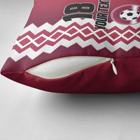 Custom Qatar Football Pillow Cover Maroon One Go Champion - Wonder Print Shop