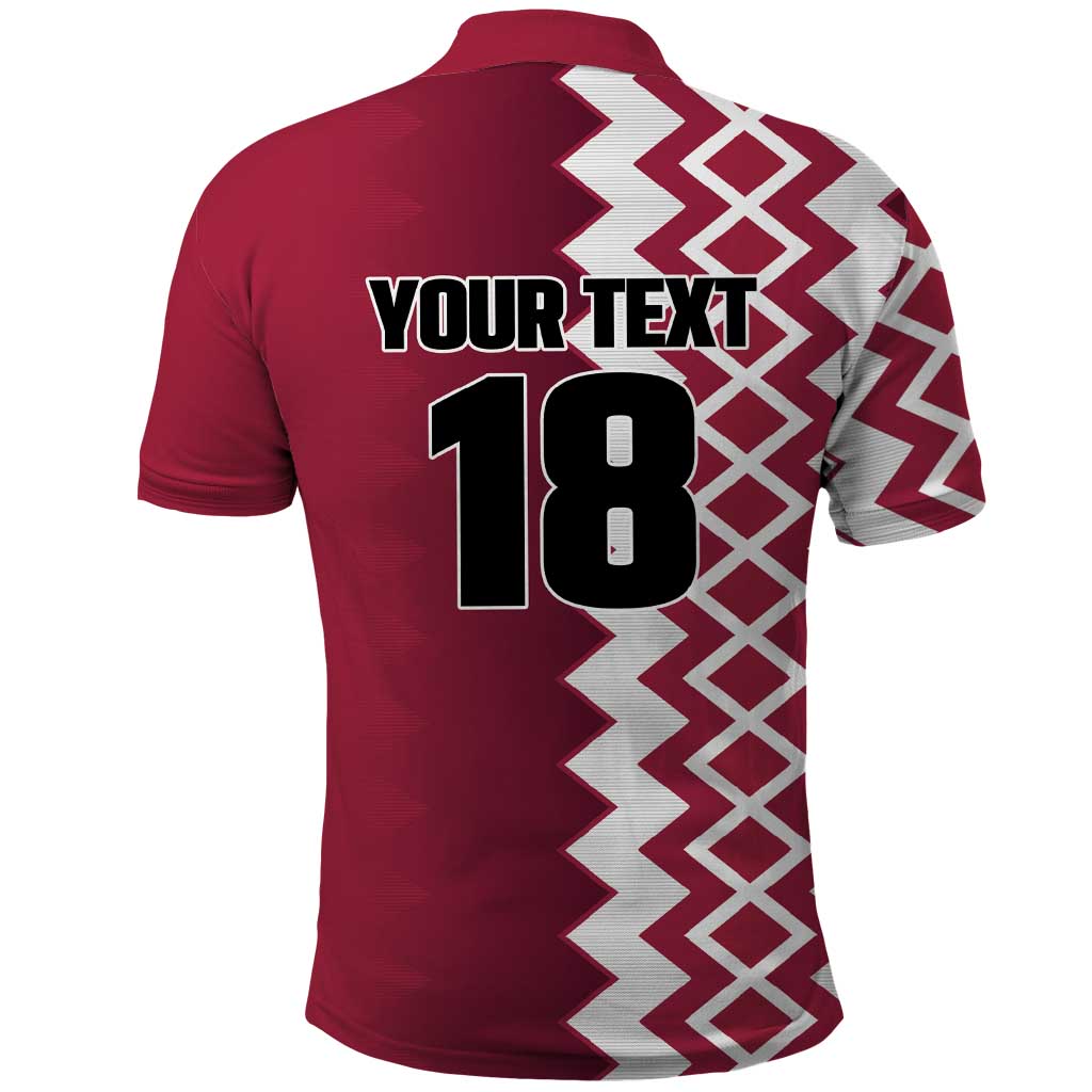 Custom Qatar Football Polo Shirt Maroon One Go Champion - Wonder Print Shop