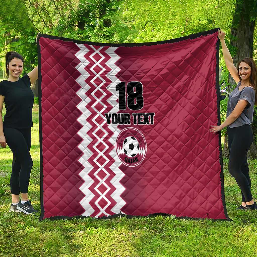 Custom Qatar Football Quilt Maroon One Go Champion - Wonder Print Shop