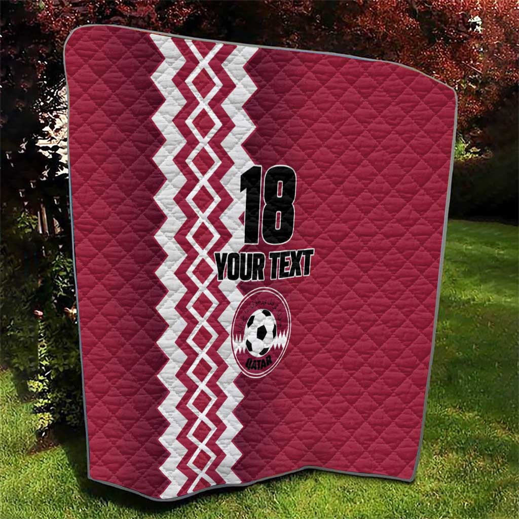 Custom Qatar Football Quilt Maroon One Go Champion - Wonder Print Shop