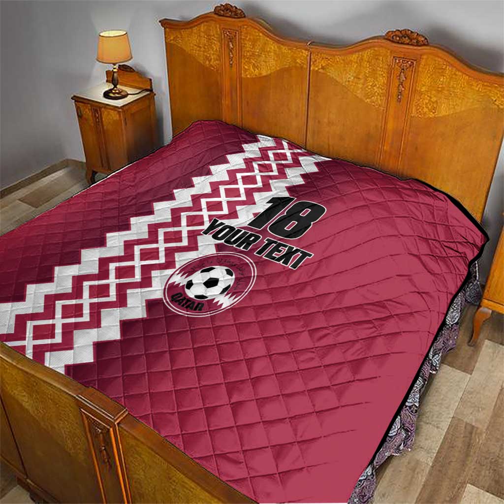 Custom Qatar Football Quilt Maroon One Go Champion - Wonder Print Shop
