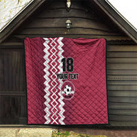 Custom Qatar Football Quilt Maroon One Go Champion - Wonder Print Shop