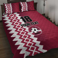Custom Qatar Football Quilt Bed Set Maroon One Go Champion - Wonder Print Shop