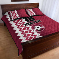Custom Qatar Football Quilt Bed Set Maroon One Go Champion - Wonder Print Shop