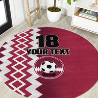 Custom Qatar Football Round Carpet Maroon One Go Champion - Wonder Print Shop
