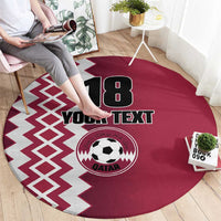 Custom Qatar Football Round Carpet Maroon One Go Champion - Wonder Print Shop