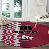 Custom Qatar Football Round Carpet Maroon One Go Champion - Wonder Print Shop