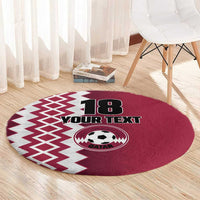 Custom Qatar Football Round Carpet Maroon One Go Champion - Wonder Print Shop