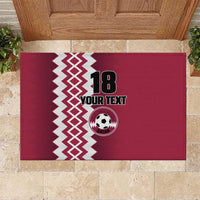 Custom Qatar Football Rubber Doormat Maroon One Go Champion - Wonder Print Shop