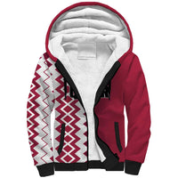 Custom Qatar Football Sherpa Hoodie Maroon One Go Champion - Wonder Print Shop