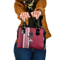 Custom Qatar Football Shoulder Handbag Maroon One Go Champion - Wonder Print Shop