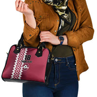 Custom Qatar Football Shoulder Handbag Maroon One Go Champion - Wonder Print Shop